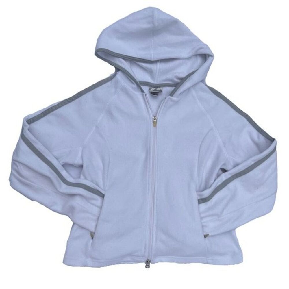 Prospirit‎ White Fleece Hoodie Athletic Jacket Size Medium